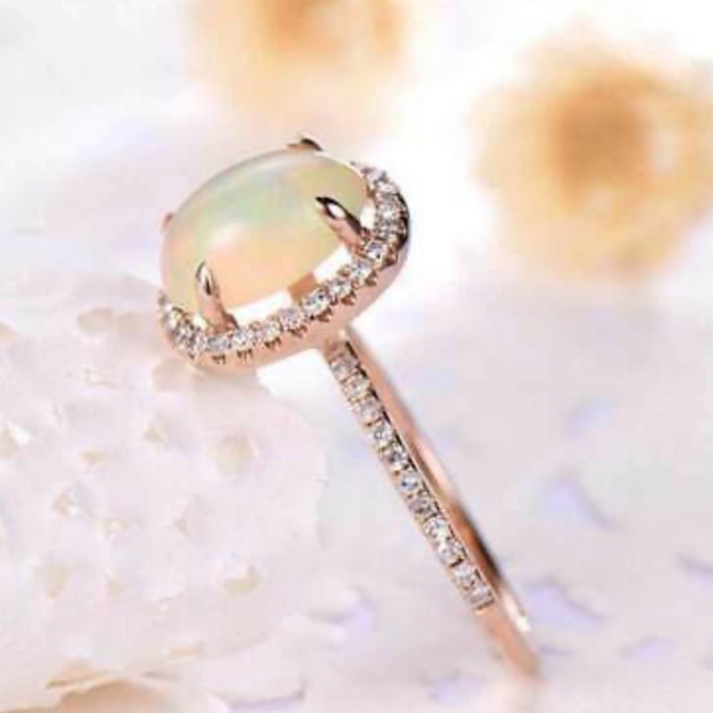 NEW Gorgeous 18k Rose Gold  Plated Fire Opal - Picture 5 of 13